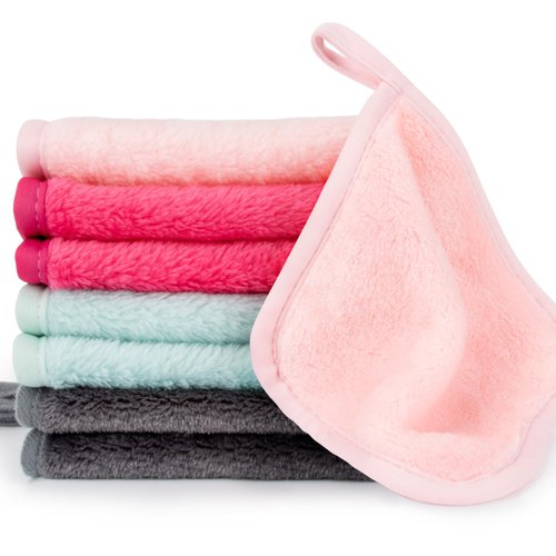 Sukh Makeup Remover Cloth - 8PCS Makeup Cloth Microfiber for Facial Cleaning 6" x 6" Reusable Face Wash Cloth for All Skin Types Face Wash Cloth Soft Makeup Towels Facial Cleansing Cloths for Women