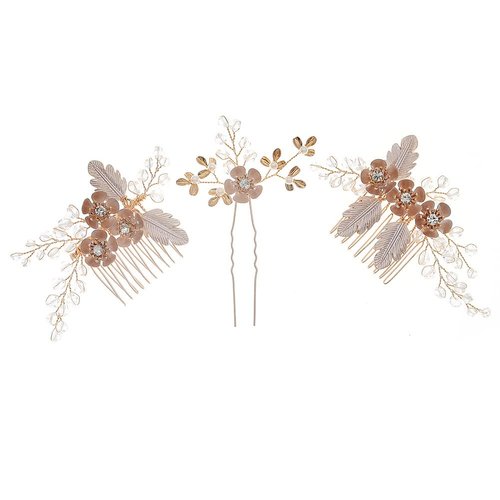 Handmade Flower Hair Comb Hair Pins Hair Sticks Wedding Hair Comb Bridal Hair Accessories Hair Clips Comb For Brides and Bridesmaids