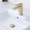 RANDOM Brushed Gold Sink Drain Stopper without Overflow Bathroom Pop Up Drain Faucet Assembly Stopper for Vessel Vanity Sink Solid Brass RD83001BG.