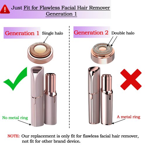 Facial Hair Remover Replacement Heads for Generation 1 Finishing Touch Flawless Facial Hair Removal Tool for Women,18K Gold-Plated Rose Gold 4 Count,First Generation by BECHY.