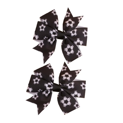 Soccer Bow Hair Clips Soccer bows are Hair Accessories for girls. Soccer Hair Bow Clips Football Hair Clips Pin.(FQ1-I)