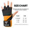 WYOX Gel Premium Hand Wraps for Boxing Gloves, Quick 80cm Wrist Wraps, Padded Knuckle Boxing Wraps for Men, Women, Muay Thai Hand Wraps, MMA Kickboxing Martial Arts Inner Glove (Orange, S-M)