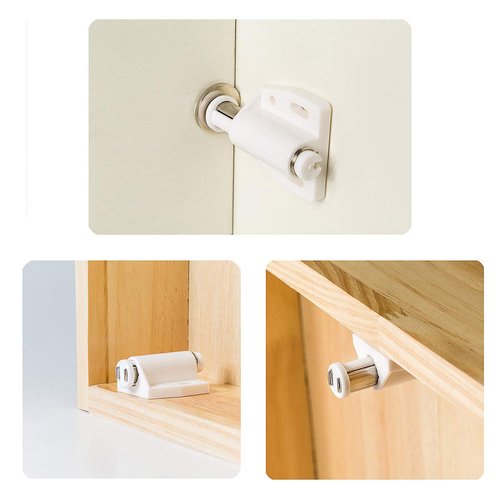 DonYoung Magnetic Touch Latch, 4 Pack Push Open Cabinet Door Latches and Catches, Push Release Opener Door Magnets, RV Drawer Closure for Wardrobe Cabinet Kitchen Cupboard Closet Door …
