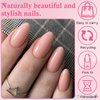 LuckForever 360pc Almond Press on Nails Short Fake Nails Nude Glue on Nails XS Short Acrylic Nails Press ons Nail Almond Artificial Fingernails Nude False Nails Tips with Nail Glue Adhesive File