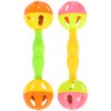 POPETPOP Bird Parrot Toys,2PCs Plastic Ring Hammer Rattle - Parakeets Toys, Conures, Cockatiels, Love Birds, Green Cheek, Small and Medium Birds Foraging Foot Toy (Mixed Style)