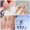 XEAOHESY 2 Boxes Nail Art Beads Gold Silver Mini Metal Nail Caviar Beads with 3 Sizes（0.5mm/0.8mm/1mm） Gold Silver Nail Charms for Women Girls Nail Decorations with Rhinestone Pickup Pen and Tweezers