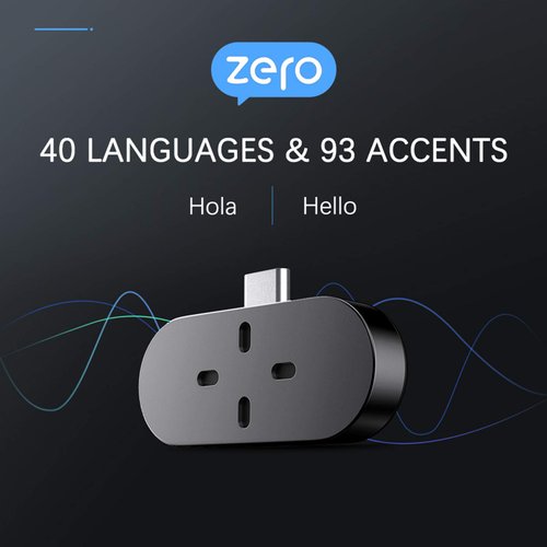 Timekettle Zero Language Translator Device – Supports 40 Languages & 93 Accents Mini Size Voice Translator & Voice Recorder for Traveling Learning for Android System Only (Not Suitable for iPhone15)