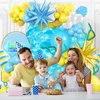 145 Pcs Yellow Blue White Balloon Garland Arch Kit,Cartoon Baby Balloons Party Decorations, for Anime Tropical Ocean Boys Girls Birthday Party Supplies