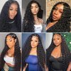 BASEMMAHER Lace Front Wigs for Black Women Deep Wave Lace Front Wigs Synthetic Hair Pre-Plucked Long Wavy Frontal Wig 28" Fake Scalp Middle Part Crimps Curls Hair Replacement Wigs for Daily Use