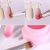 SILPECWEE 6Pcs Ombre Brush For Gel Nails Acrylic Nail Art Brush Fan Nail Brush Nail Gradient Pen Nail Sponges Pens Nail Art Tools For Salon&DIY
