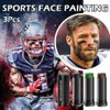 Kaely 3Pcs Face Paint Stick,Eye Black Baseball Football Softball Eyeblack Stick for Outdoor Sports,Black Brown Green Camo Face Body Paint Kit,Easy to Color,Halloween Birthday Party Clown Makeup Sets