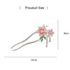 Metal Flower Hair Stick,2 PCS Floral Hairpin Hair Chopsticks Hair Clip Chignon Pin Hair Decor Hair Accessories for Women Girls 036