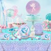 pewatul Mermaid Tablecloth -Mermaid Birthday Decorations Disposable Rectangle Table Cloths for Party Kids Girls Baby Shower Themed Birthday Party Favors,108x54 Inch 8pc