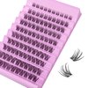 SQYlashes Natural Lash Clusters Wispy D Curl, Individual Lashes Clusters Eyelash Extensions, 100PCS DIY Lash Extensions at home (D16, 8-16mm)