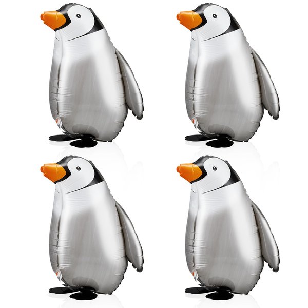 6 Pieces Walking Penguin Balloons Penguin Foil Balloons Pet Walking Animal Balloons Helium Balloons for Baby Shower Birthday Party Decoration Supplies