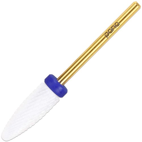 Pana Professional Ceramic White Flame Cone Shaped Bit Nail Drill 3/32" Shank Size (Medium, Flame Bit)