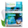 Tru Earth Compact Dry Laundry Detergent Sheets - Up to 64 Loads (32 Sheets) - Paraben-Free - Original Eco-Strip Liquidless Laundry Detergent, Travel Laundry Sheets - Fresh Linen
