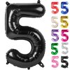 Black Number 5 Balloon 40 Inch, 5 Balloon Number, 5th Birthday Decorations, Black Party Supplies for Boys Girls