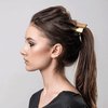 4 Pieces Metal and Silver Circle Hair Cuff Gothic Punk Elastic Hair Band Hair Ties Ponytail Holder Hair Rope Accessory for Women Girls（Gold, Silver）