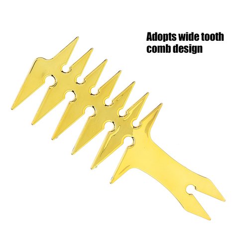 Men's Comb, Double Sided Wide Tooth Comb Stable Durable for Unique Hair Style for Hair Styling(Gold)