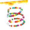FONDOTIN Wood Beads Bird Toy Sand Bath for Hamsters Parakeet Toy Stand Parakeet Bird Cage Accessories Parrot Play Toys Toy for Parrot Cockatiel Toys The Bird Bite Wooden Beads