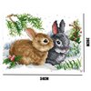 YANCONGLIDEYAN Cross Stitch DIY Hand Needlework Kits 11CT Stamped Cross Stitch Kits for Beginners Pre-Printed Embroidery Kit Pattern Rabbits