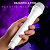 Facmogu 2PCS Fake Microphone Prop, Plastic Realistic Prop Microphone, Pretend Mics Simulate Speech Practice, Mic Prop for Karaoke Costume Role Play Christmas Cosplay Music Birthday Party Favors -White