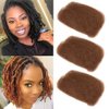 DÉBUT Afro Kinky Bulk Auburn Brown 100% Human Hair 3 Packs 150g Tight Afro Kinky Curly Bulk Bundles Hair for Making/Repair Locs, Kinky Twists, Dreadlocks Braiding Hair Extensions (#30, 14 Inches)