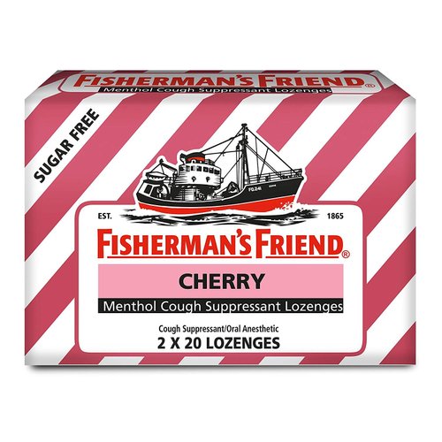 Fisherman's Friend Menthol Cough Suppressant Lozenges Sugar Free Cherry - 40 ct, Pack of 3