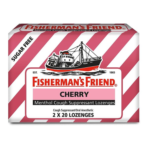 Fisherman's Friend Menthol Cough Suppressant Lozenges Sugar Free Cherry - 40 ct, Pack of 3