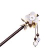 GK-O Japanese White Flower Tassel Wooden Hairpin Hair Stick Kimono Jewelry