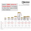 EEMB 3.7V Lipo Battery 620mAh 852040 Lithium Polymer ion Battery Rechargeable Lithium ion Polymer Battery with JST Connector Make Sure Device Polarity Matches with Battery Before Purchase!!!