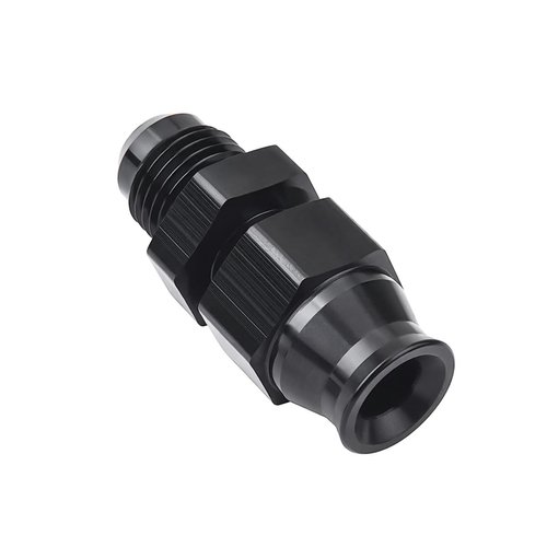 BESULEN 6AN Male to 5/16" Hardline Compression Fitting Adapter, Aluminum Alloy Black Anodized Fuel Hardline Tube Fitting Adapter Connector, Straight Connector Auto Accessories for Car (5/16")