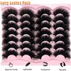 loladook Dramatic Lashes Fluffy 20mm Mink Lashes Cat Eye Big Eyelashes Mink Long False Eyelashes Cat Eye 25mm Volume 14 Pairs Strip Lashes Pack