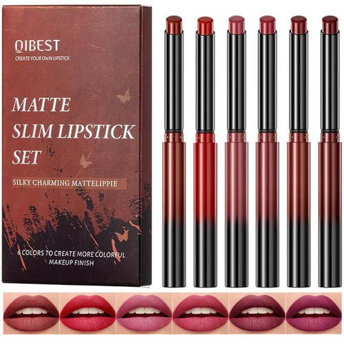 Bekoeen 6 Colors Matte Lipstick Set, 24 Hour Red Long Lasting Lipstick, Waterproof and Smudge-proof Lip Gloss, Silky Smooth and Non-Sticky for All Skin Tones (SetB)
