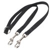 15" Nylon 2-way Double Dog Leash - Two Dog Coupler Black 3 Sizes (Small: 5/16" Wide)