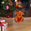 Zerodeko Christmas Plush Elk Toy, Reindeer Plush Toy Christmas Stuffed Animal Xmas Deer Doll Toy Soft Plush Doll Animal Toy Elk Soft Plush Toy for Christmas (29cm)