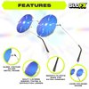 GloFX Diffraction Glasses | Hippie Style Metal Frames with Blue Mirror Lens | 3D Prism Rainbow Effect | Great Edm, Concert, Party, Music Festival and Rave Accessory