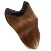 Seamless Clip in Hair Extensions Real Human Hair, 22 Inch 100G Ombre Natural Black to Brown Human Hair Clip ins Extensions One Piece V Shaped Clip in Human Hair Extensions Clip ins for Black Women