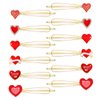 12PCS Valentine's Day Heart Hair Clips Rhinestone Enamel Heart Bobby Pins Red Kiss Me Love Heart Hairpins Sweet Lovely Heart Hair Barrettes Set for Women Girls Styling Hair Accessory