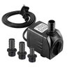SongLong Submersible Pump 400GPH Ultra Quiet with Dry Burning Protection 6.5ft High Lift for Fountains, Hydroponics, Ponds, Aquariums & More……