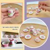 15 Pack Miniature Ceramic Doll Tea Set Dollhouse Tea Cup Set Decoration Accessories for Scale 1:12 Dollhouse Craft (Confederate rose)