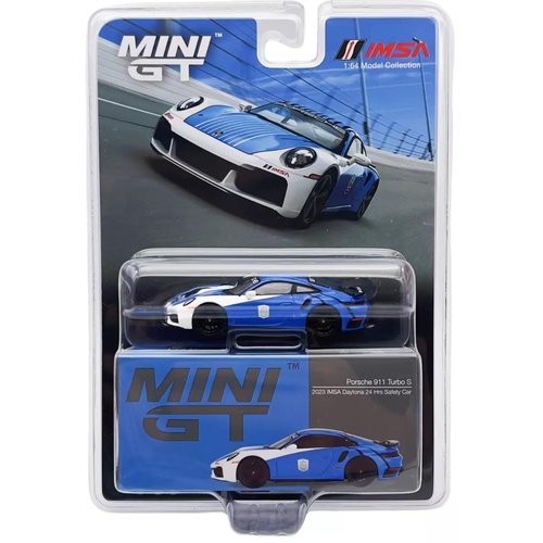 True Scale Miniatures Model Car Compatible with Porsche 911 Turbo S Safety Car 2023 IMSA Daytona 24 Hrs 1/64 Diecast Model Car Mini GT MGT00735
