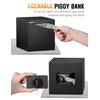 Kypeeka Piggy Bank for Adults, Stainless Steel Password Reusable Safe Bank, Metal Money Saving Box with Combination Lock for Cash Saving (Black, 5.9 inch)