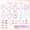 Little Girls Jewelry Sets Kids Play Jewelry for Girls Toys Play Necklaces Bracelets Rings for Girls 3-5 4-6 Costume Dress Up Jewelry Girls Birthday Party Favors Gifts Only Suitable for Ages 3 and Up