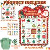 HomSeon 39Pcs Christmas Bingo Game for Kids Adults 24 Players Bingo Cards Christmas Games with Reward Stickers Xmas Activities Family Party Game