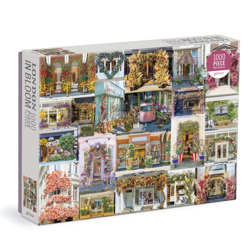 Galison London in Bloom – 1000 Piece Puzzle Fun and Challenging Activity with Bright and Bold Artwork of London Decorated in Flowers for Adults and Families