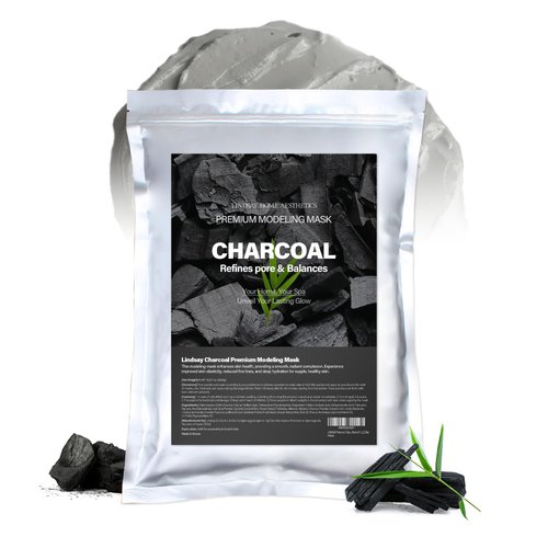 LINDSAY Premium Charcoal Modeling Pack | Organic Charcoal Powder Facial Mask | Hydrating & Deep Pore Cleansing Mask | Charcoal Face Mask | Clay Mask Skin Care (Pack of 1, 2.2 lbs)