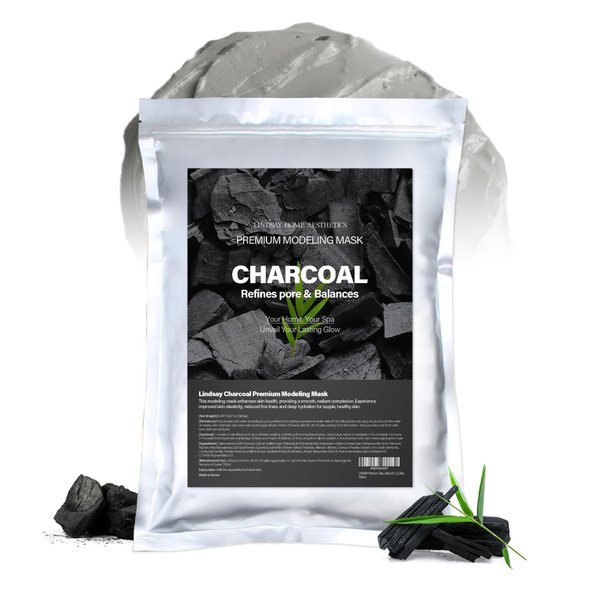 LINDSAY Premium Charcoal Modeling Pack | Organic Charcoal Powder Facial Mask | Hydrating & Deep Pore Cleansing Mask | Charcoal Face Mask | Clay Mask Skin Care (Pack of 1, 2.2 lbs)