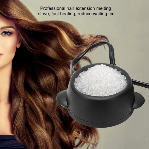 Mini Constant Temperature Hot Pot Hair Extension Glue Melting Pot Lightweight Portable Heat Wig Glue Melting Stove for Extension Repair Tool (US)